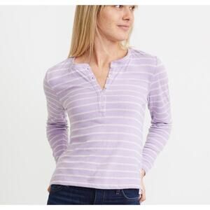 Marine Layer Lavender Striped Long Sleeve Tee